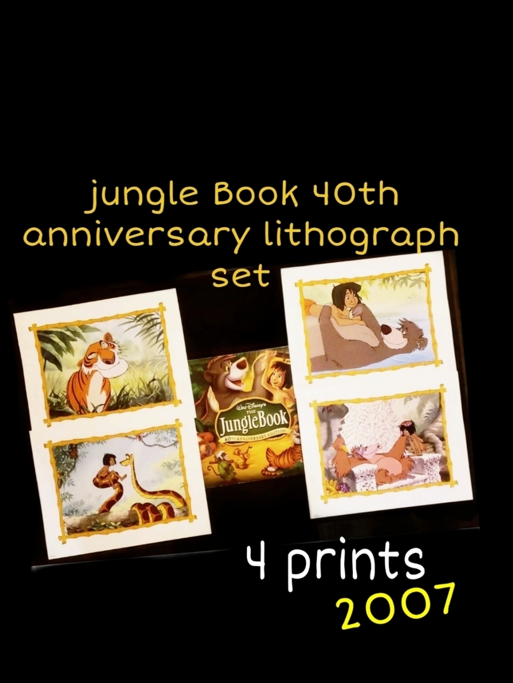 Disney Jungle Book 40th Anniversary 4 Print Lithograph Set